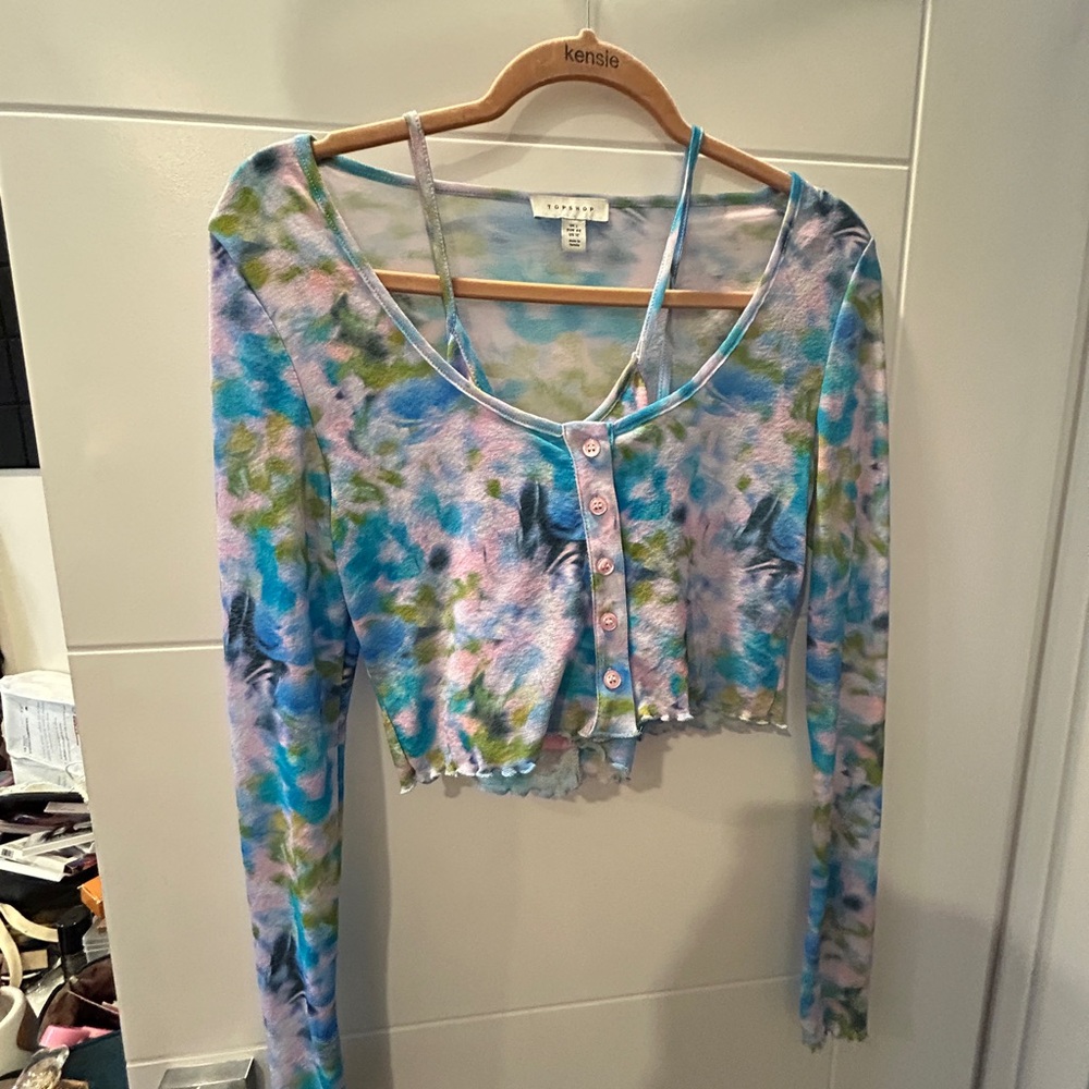 Topshop Multicolor Tie-Dye Crop Top